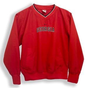 Nike UGA University of Georgia Golf Windbreaker Jacket Pullover Shirt Youth L